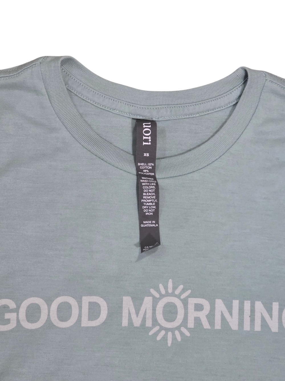 Vuori Dusty Blue "Good Morning" crop tee Size XS - Picture 4 of 4